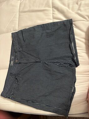 Lee Navy and White Pinstripe Shorts
